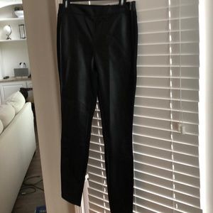 Black Vegan Leather Front Pants